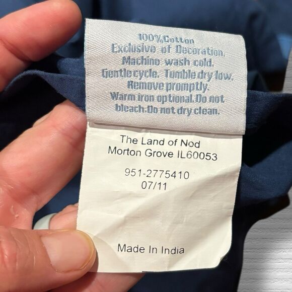 The Land of Nod Par Avion Airplane Standard Pillow Sham Gray Orange Blue - Picture 4 of 6